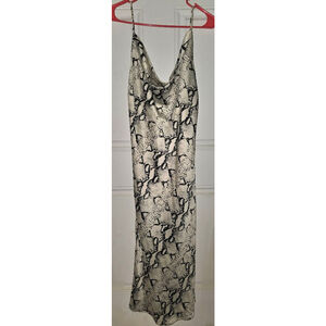 Women's Dance&Marvel Beige Black Snakeskin Cowl Neck Maxi Dress S